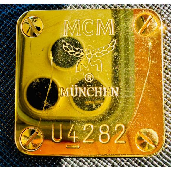 MCM Black Leather Top Handle Satchel Crossbody Bag | Authentic - Picture 4 of 9